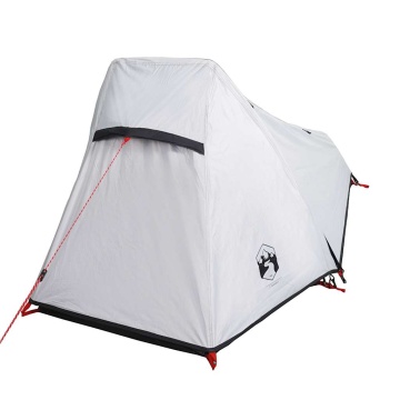 Cort camping tunel 1 persoană, alb, țesătură opacă, impermeabil - Img 5