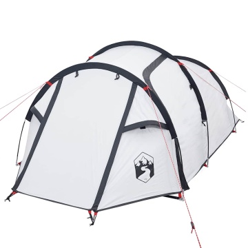 Cort camping tunel 3 persoane, alb, țesătură opacă, impermeabil - Img 8