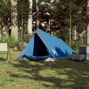 Cort de camping 2 persoane albastru 200x120x88/62 cm tafta 185T - Img 3
