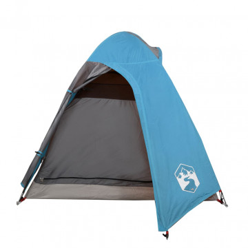 Cort de camping 2 persoane albastru, 254x135x112 cm, tafta 185T - Img 8