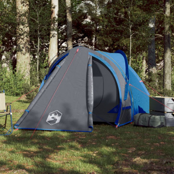 Cort de camping 2 persoane albastru, 320x140x120 cm, tafta 185T - Img 3