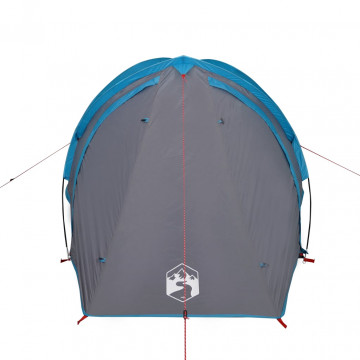 Cort de camping 2 persoane albastru, 320x140x120 cm, tafta 185T - Img 5