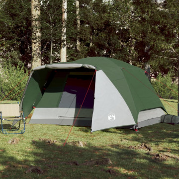 Cort de camping 4 persoane verde, 350x280x155 cm, tafta 190T - Img 2