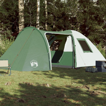Cort de camping 6 persoane, verde, 466x342x200 cm, tafta 185T - Img 3