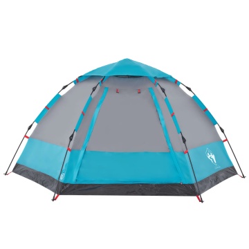 Cort de camping cabană 4 persoane albastru cu eliberare rapidă - Img 5