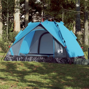 Cort de camping cupolă 2 persoane, setare rapidă, albastru - Img 1