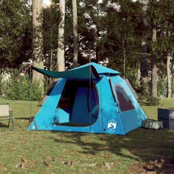 Cort de camping cupolă 4 persoane, setare rapidă, albastru - Img 3