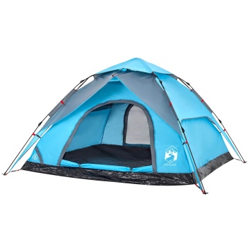 Cort de camping cupolă 5 persoane, setare rapidă, albastru - Img 4