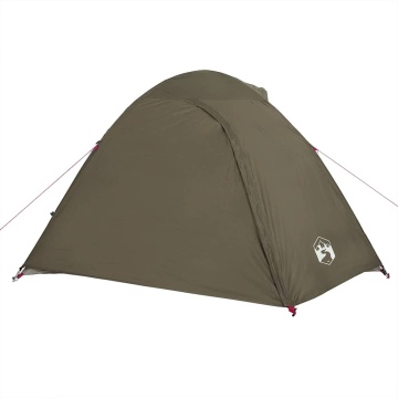 Cort de camping cupolă pentru 3 persoane, maro, impermeabil - Img 6