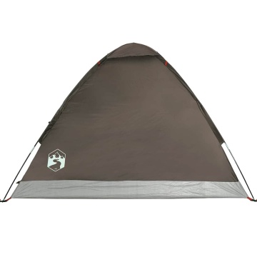 Cort de camping cupolă pentru 4 persoane, maro, impermeabil - Img 7