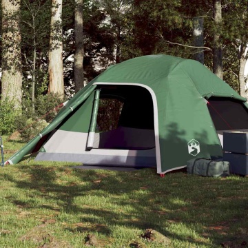 Cort de camping cupolă pentru 4 persoane, verde, impermeabil - Img 1