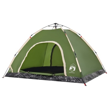 Cort de camping pentru 4 persoane, setare rapidă, verde - Img 4