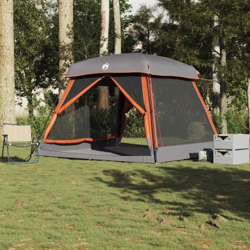 Cort de camping pentru 6 persoane, gri/portocaliu, impermeabil - Img 1
