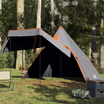 Cort de camping tipi pentru 5 persoană, gri, impermeabil - Img 1