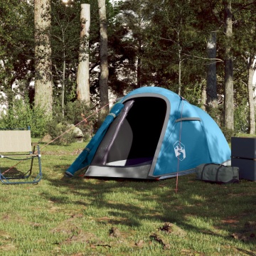 Cort de camping tunel pentru 2 persoane, albastru, impermeabil - Img 3