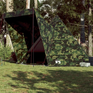 Cort de familie Tipi pentru 6 persoane, camuflaj, impermeabil - Img 1