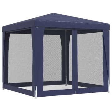 Cort de petrecere, 4 pereți de plasă, albastru, 2,5x2,5 m, HDPE - Img 7