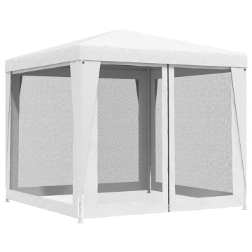 Cort de petrecere cu 4 pereți din plasă, alb, 2,5 x 2,5 m - Img 4