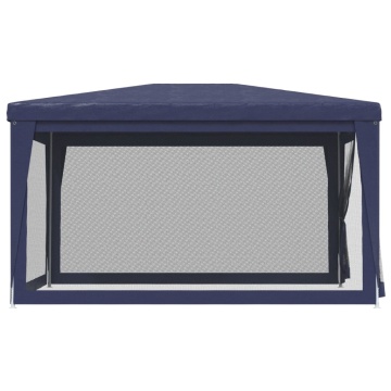 Cort de petrecere cu 4 pereți din plasă, albastru, 3x4 m, HDPE - Img 4
