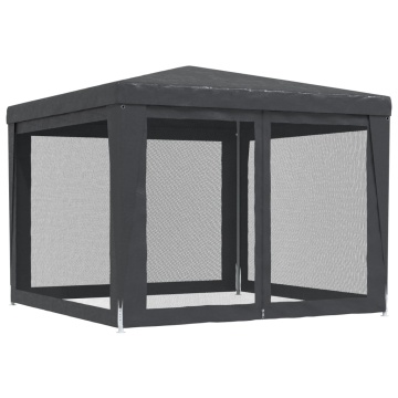 Cort de petrecere cu 4 pereți din plasă, antracit, 3x3 m, HDPE - Img 7