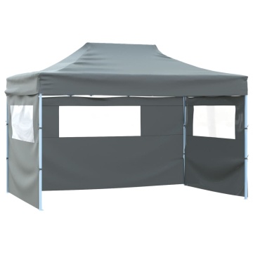 Cort de petrecere pliabil cu 3 pereți, antracit, 3 x 4 m, oțel - Img 1