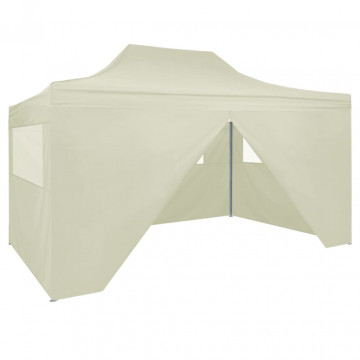 Cort de petrecere pliabil cu 4 pereți, crem, 3 x 4 m, oțel - Img 1