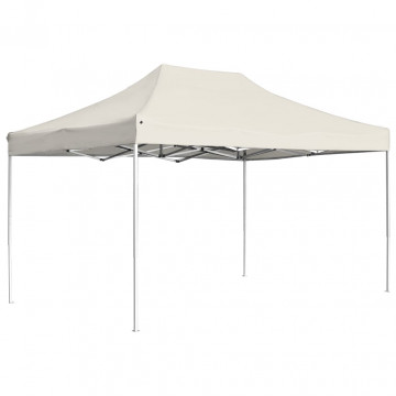 Cort de petrecere pliabil profesional, crem, 4,5x3 m, aluminiu - Img 1