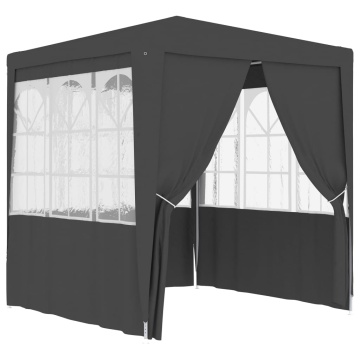Cort de petrecere profesional cu pereți antracit 2x2 m 90 g/m² - Img 2