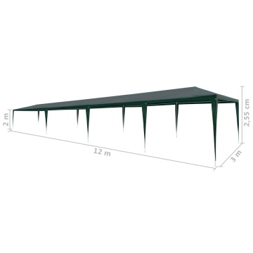 Cort de petrecere, verde, 3 x 12 m, PE - Img 5