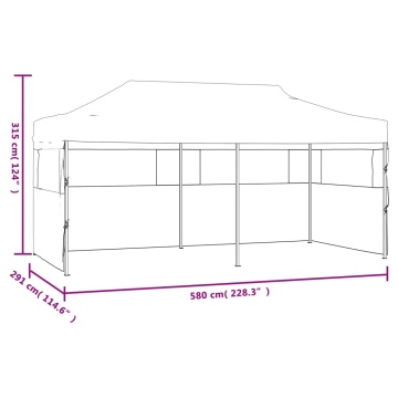 Cort petrecere pliabil cu pereți laterali, antracit, 3 x 6 m - Img 6