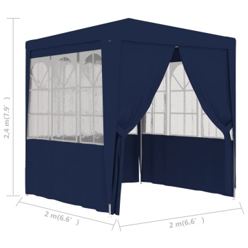 Cort petrecere profesional cu pereți, albastru, 2x2 m, 90 g/m² - Img 7