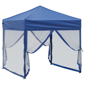 Cort pliabil pentru petrecere, pereți laterali, albastru, 2x2 m - Img 3