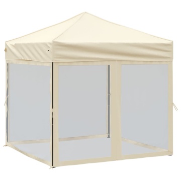 Cort pliabil pentru petrecere, pereți laterali, crem, 2x2 m - Img 2