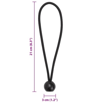 Corzi elastice cu bile, 50 buc., 21 x 0,5 cm - Img 5