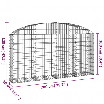Coș gabion arcuit 200x30x100/120 cm fier galvanizat - Img 5