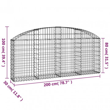 Coș gabion arcuit 200x30x80/100 cm fier galvanizat - Img 5
