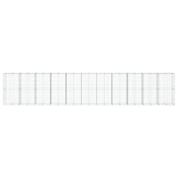 Coș gabion cu capac, 1100x100x200 cm, fier galvanizat - Img 3