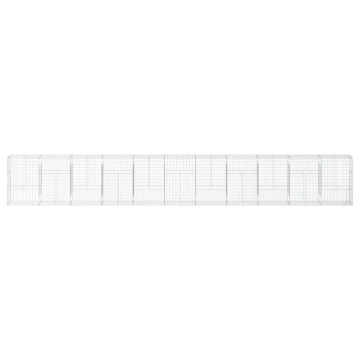 Coș gabion cu capac, 1100x50x150 cm, fier galvanizat - Img 3