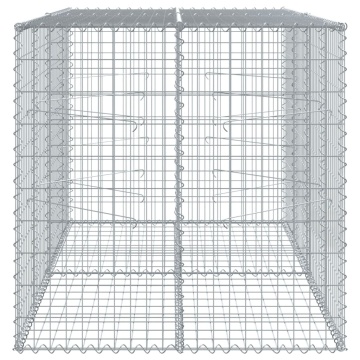 Coș gabion cu capac, 200x100x100 cm, fier galvanizat - Img 4