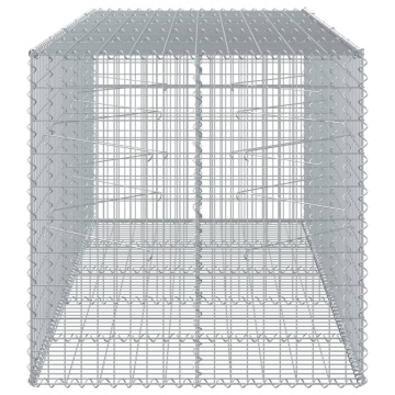 Coș gabion cu capac, 250x100x100 cm, fier galvanizat - Img 4