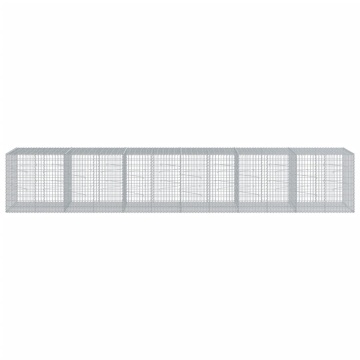 Coș gabion cu capac, 600x100x100 cm, fier galvanizat - Img 3