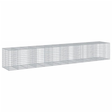 Coș gabion cu capac, 650x100x100 cm, fier galvanizat - Img 7