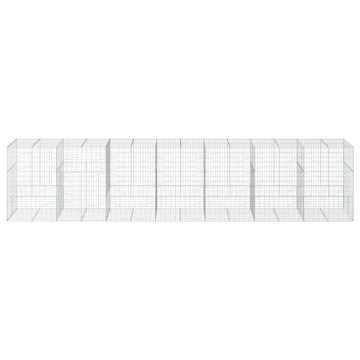 Coș gabion cu capac, 700x100x150 cm, fier galvanizat - Img 3