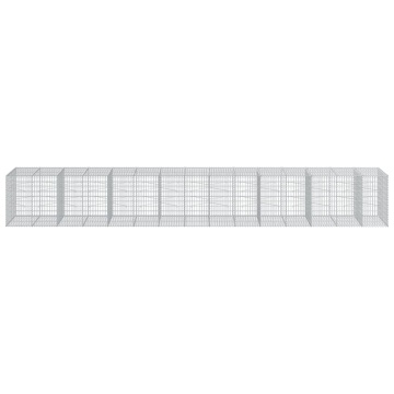 Coș gabion cu capac, 750x100x100 cm, fier galvanizat - Img 3