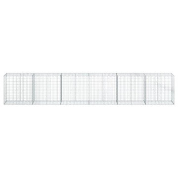 Coș gabion cu capac, argintiu, 600x50x100 cm, fier galvanizat - Img 3