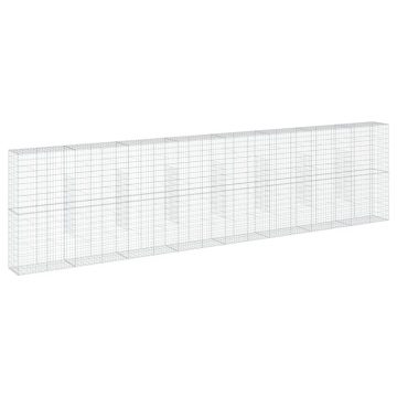 Coș gabion cu capac, argintiu, 800x50x200 cm, fier galvanizat - Img 2