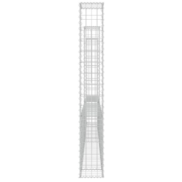 Coș gabion în formă de U cu 3 stâlpi, 260x20x150 cm, fier - Img 4