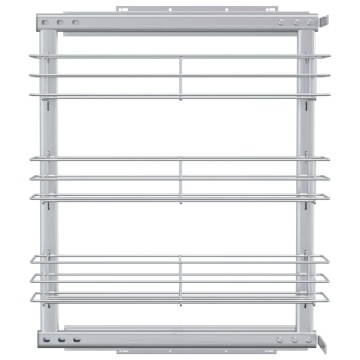 Coș sârmă bucătărie retractabil 3 raft argintiu 47x15,5x55,5 cm - Img 4