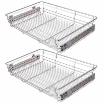 Coșuri din sârmă retractabile, 2 buc., argintiu, 800 mm - Img 2