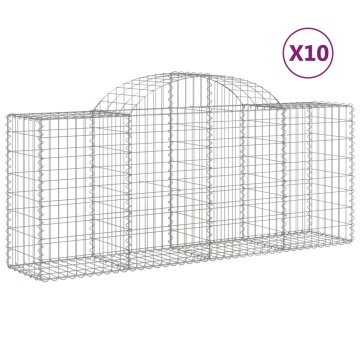 Coșuri gabion arcuite 10 buc, 200x50x80/100 cm, fier galvanizat - Img 2